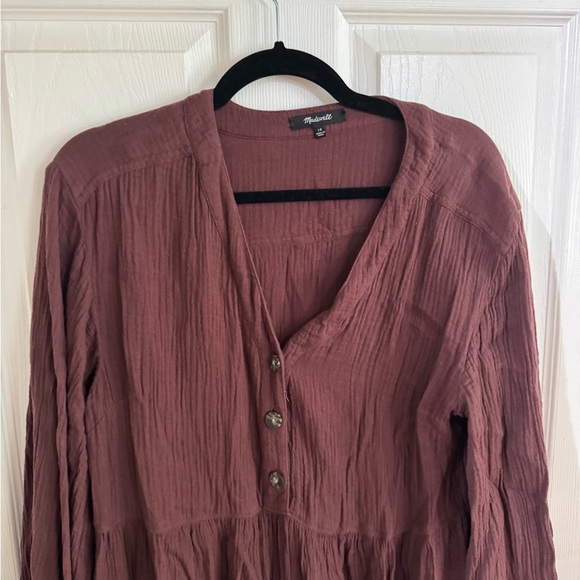 Madewell Lightspun Button-Front Midi Dress - Picture 7 of 8